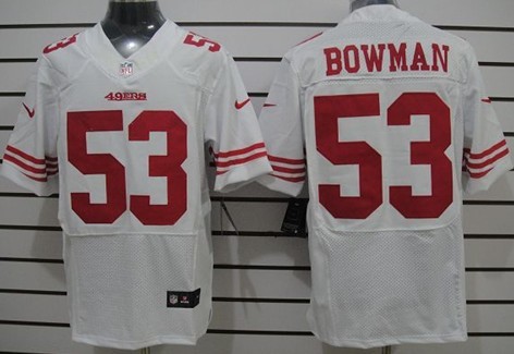 Nike San Francisco 49ers #53 Navorro Bowman White Elite Jersey