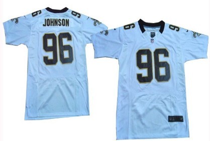 Nike New Orleans Saints #96 Tom Johnson White Elite Jersey
