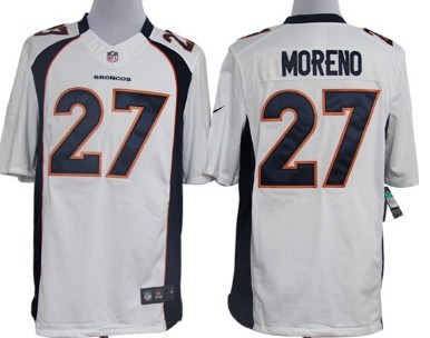 Nike Denver Broncos #27 Knowshon Moreno White Limited Jersey