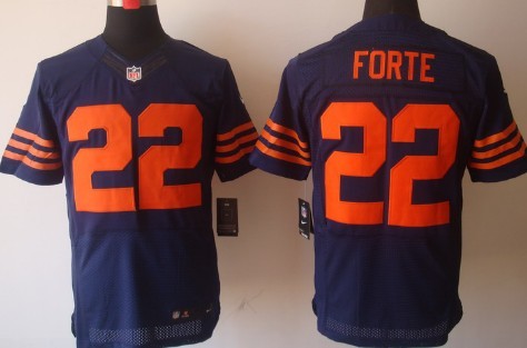 Nike Chicago Bears #22 Matt Forte Blue With Orange Elite Jersey