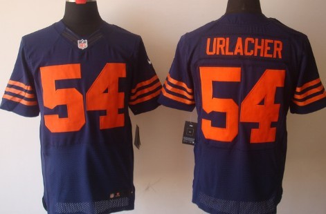 Nike Chicago Bears #54 Brian Urlacher Blue With Orange Elite Jersey