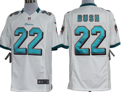 Nike Miami Dolphins #22 Reggie Bush White Limited Jersey