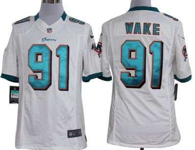 Nike Miami Dolphins #91 Cameron Wake White Limited Jersey