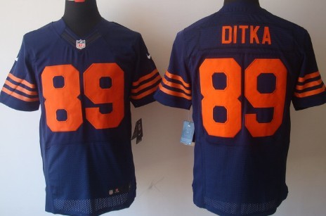 Nike Chicago Bears #89 Mike Ditka Blue With Orange Elite Jersey