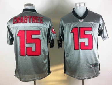 Nike San Francisco 49ers #15 Michael Crabtree Gray Shadow Elite Jersey