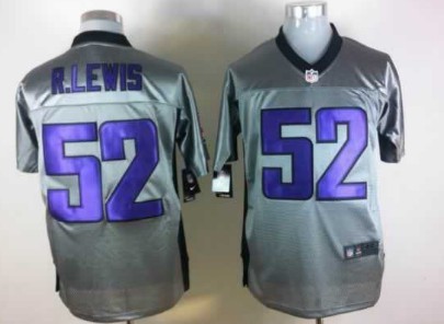 Nike Baltimore Ravens #52 Ray Lewis Gray Shadow Elite Jersey