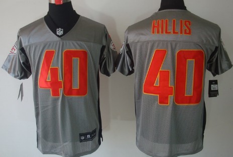 Nike Kansas City Chiefs #40 Peyton Hillis Gray Shadow Elite Jersey