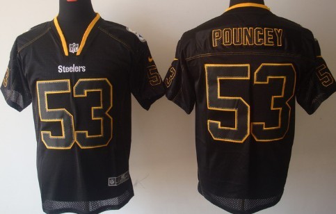 Nike Pittsburgh Steelers #53 Maurkice Pouncey Lights Out Black Elite Jersey