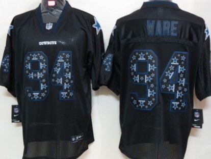 Nike Dallas Cowboys #94 DeMarcus Ware Lights Out Black Ornamented Elite Jersey