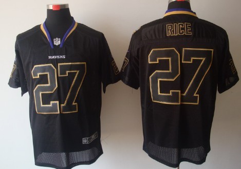 Nike Baltimore Ravens #27 Ray Rice Lights Out Black Elite Jersey