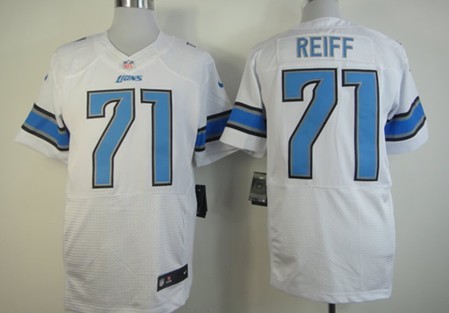 Nike Detroit Lions #71 Riley Reiff White Elite Jersey