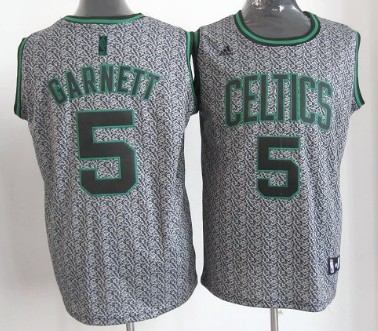 Boston Celtics #5 Kevin Garnett Gray Static Fashion Jersey