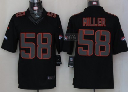 Nike Denver Broncos #58 Von Miller Black Impact Limited Jersey