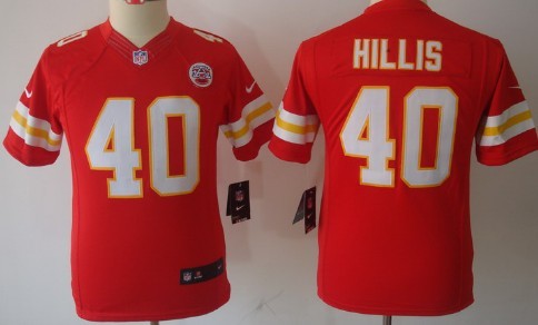 Nike Kansas City Chiefs #40 Peyton Hillis Red Limited Kids Jersey
