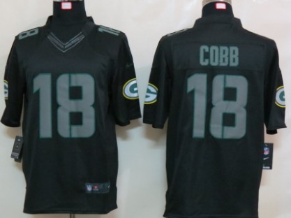 Nike Green Bay Packers #18 Randall Cobb Black Impact Limited Jersey