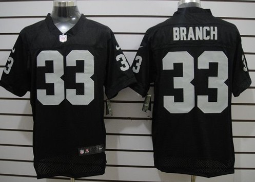 Nike Oakland Raiders #33 Tyvon Branch Black Elite Jersey