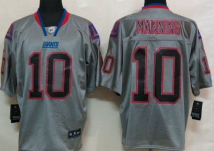Nike New York Giants #10 Eli Manning Lights Out Gray Elite Jersey