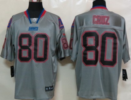 Nike New York Giants #80 Victor Cruz Lights Out Gray Elite Jersey