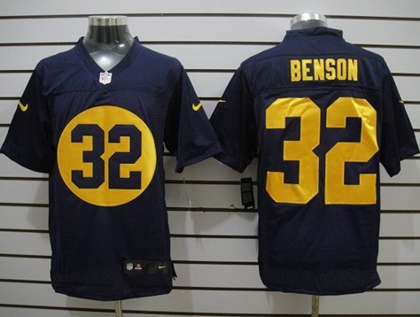 Nike Green Bay Packers #32 Cedric Benson Navy Blue Elite Jersey