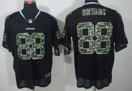 Nike Dallas Cowboys #88 Dez Bryant Black With Camo Elite Jersey