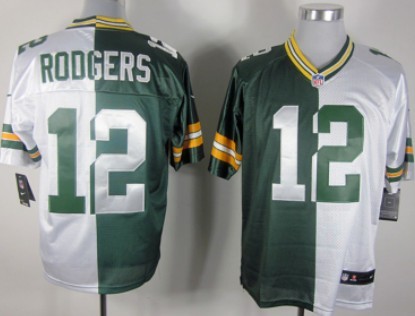 Nike Green Bay Packers #12 Aaron Rodgers Green/White Two Tone Elite Jersey