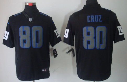 Nike New York Giants #80 Victor Cruz Black Impact Limited Jersey