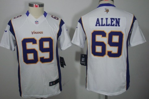 Nike Minnesota Vikings #69 Jared Allen White Limited Kids Jersey