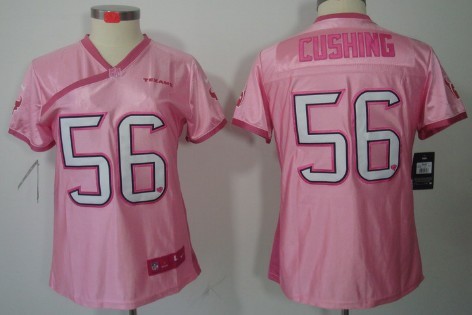 Nike Houston Texans #56 Brian Cushing Pink Love Womens Jersey