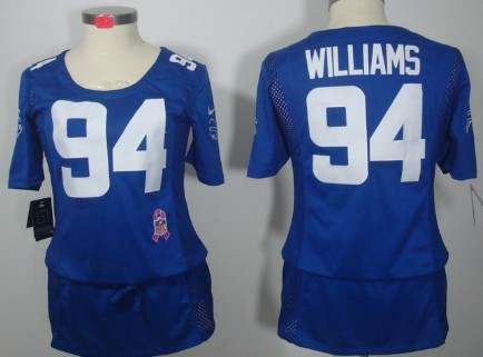 Nike Buffalo Bills #94 Mario Williams Breast Cancer Awareness Blue Womens Jersey