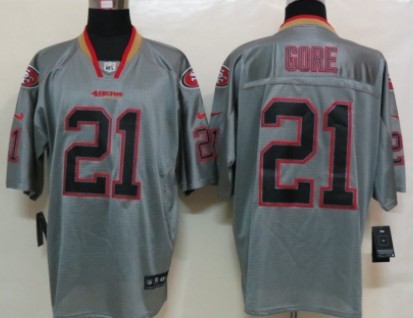Nike San Francisco 49ers #21 Frank Gore Lights Out Gray Elite Jersey