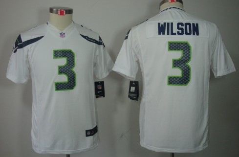 Nike Seattle Seahawks #3 Russell Wilson White Limited Kids Jersey