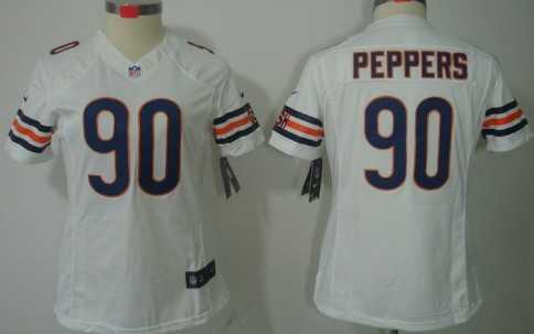 Nike Chicago Bears #90 Julius Peppers White Limited Womens Jersey