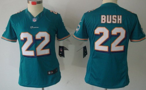 Nike Miami Dolphins #22 Reggie Bush Green Limited Womens Jersey