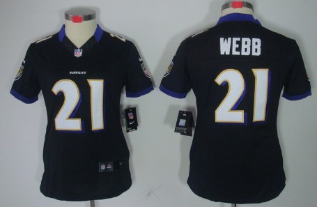 Nike Baltimore Ravens #21 Lardarius Webb Black Limited Womens Jersey