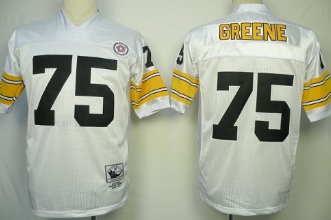 Pittsburgh Steelers #75 Joe Greene White Throwback Jersey