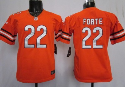 Nike Chicago Bears #22 Matt Forte Orange Game Kids Jersey