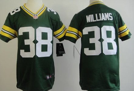 Nike Green Bay Packers #38 Tramon Williams Green Game Kids Jersey