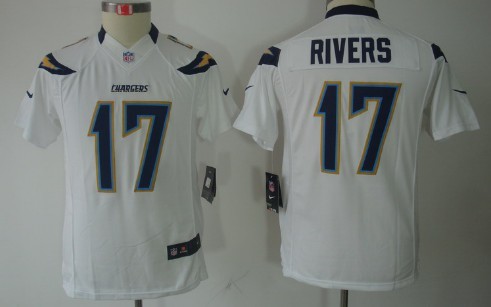 Nike San Diego Chargers #17 Philip Rivers White Limited Kids Jersey