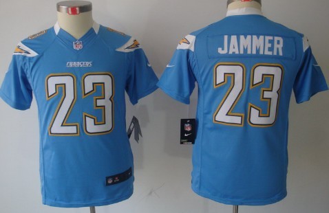 Nike San Diego Chargers #23 Quentin Jammer Light Blue Limited Kids Jersey