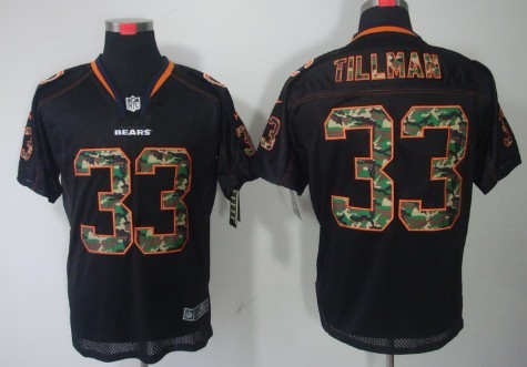 Nike Chicago Bears #33 Charles Tillman Black With Camo Elite Jersey