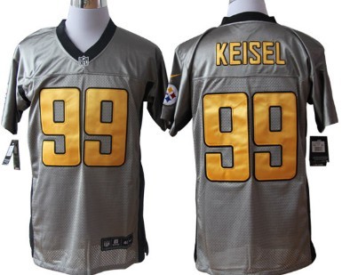 Nike Pittsburgh Steelers #99 Brett Keisel Gray Shadow Elite Jersey