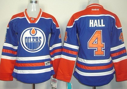 Edmonton Oilers #4 Taylor Hall Royal Blue Womens Jersey