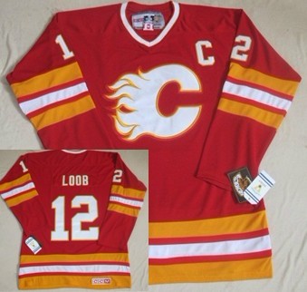 Calgary Flames #12 Hakan Loob Red Third Throwback CCM Jersey