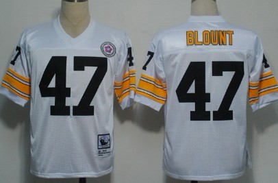 Pittsburgh Steelers #47 Mel Blount White Throwback Jersey