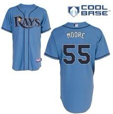 Tampa Bay Rays #55 Matt Moore Light Blue Jersey