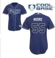 Tampa Bay Rays #55 Matt Moore Navy Blue Jersey