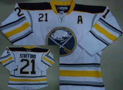 Buffalo Sabres #21 Drew Stafford White Jersey