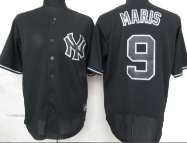 New York Yankees #9 Roger Maris 2012 Black Fashion Jersey