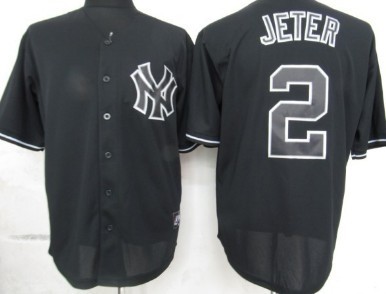 New York Yankees #2 Derek Jeter 2012 Black Fashion Jersey
