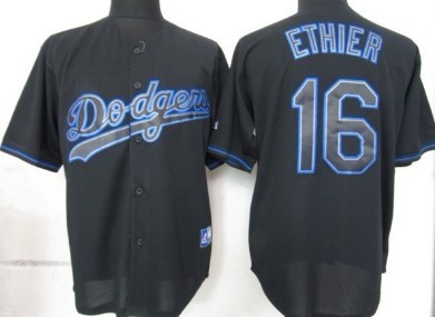 Los Angeles Dodgers #16 Andre Ethier 2012 Black Fashion Jersey